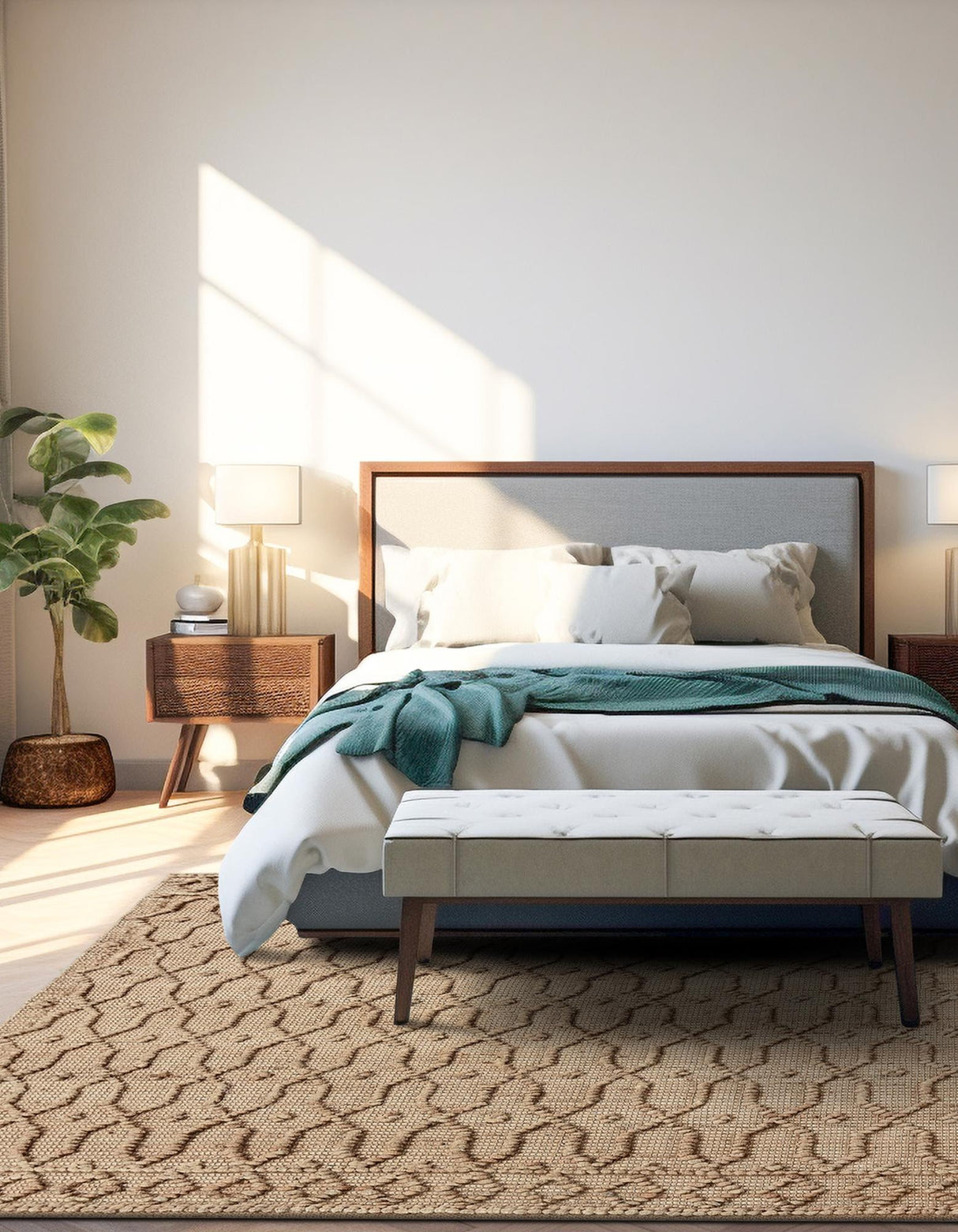 Hand Woven Larsa Colorful Hemp Jute Rug