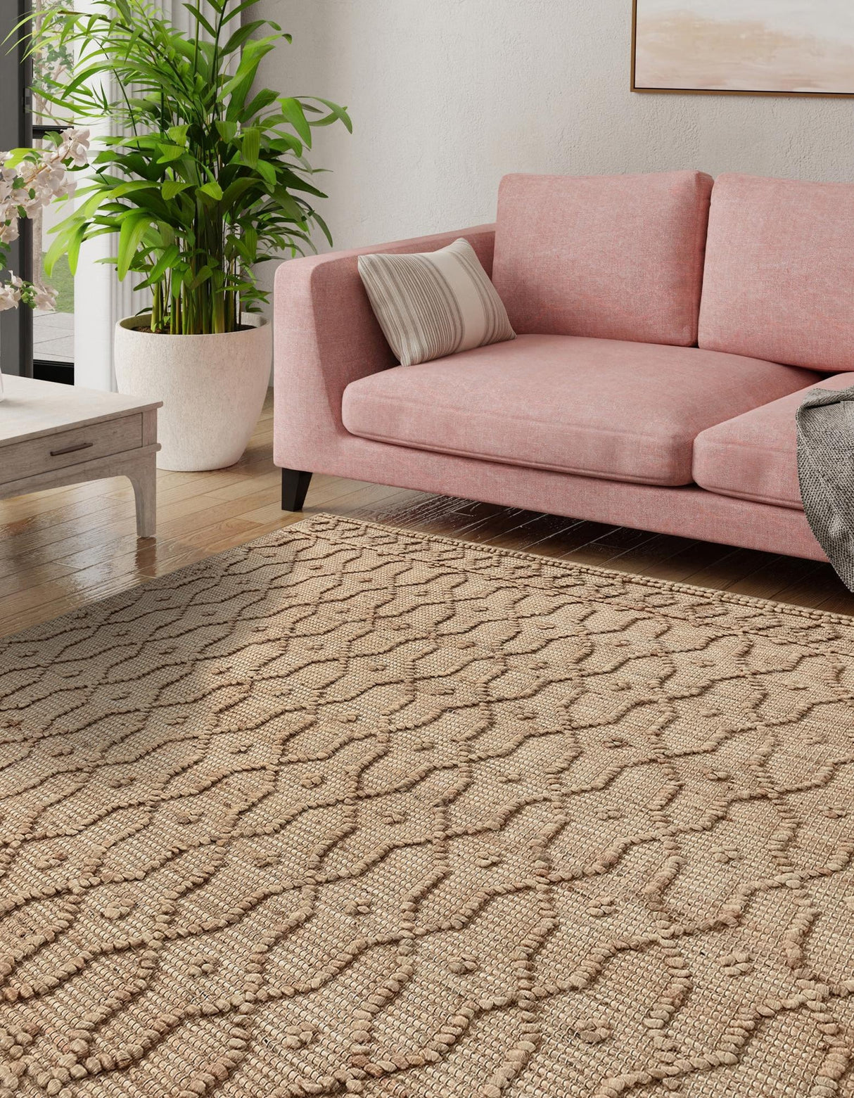 Hand Woven Larsa Colorful Hemp Jute Rug