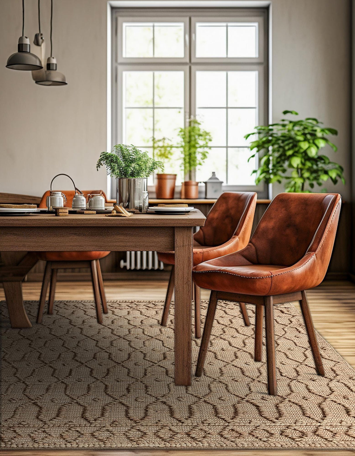 Hand Woven Larsa Colorful Hemp Jute Rug