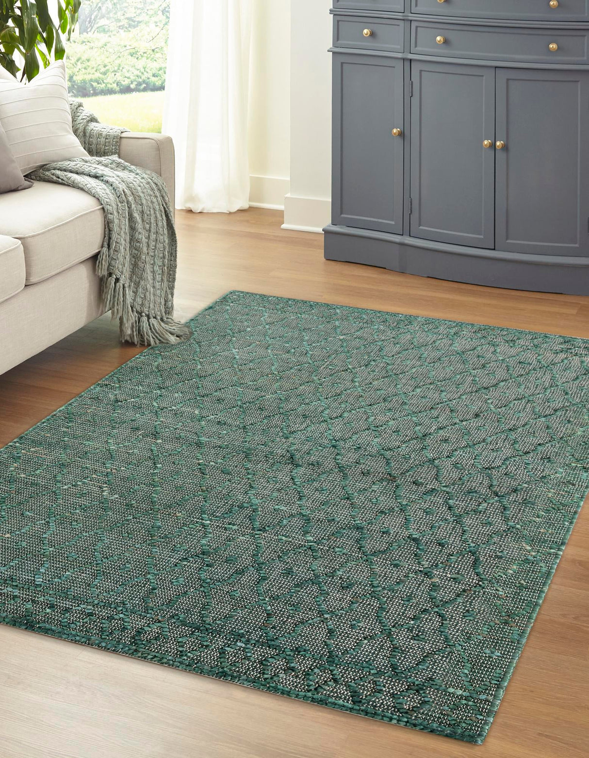 Hand Woven Larsa Colorful Hemp Jute Rug