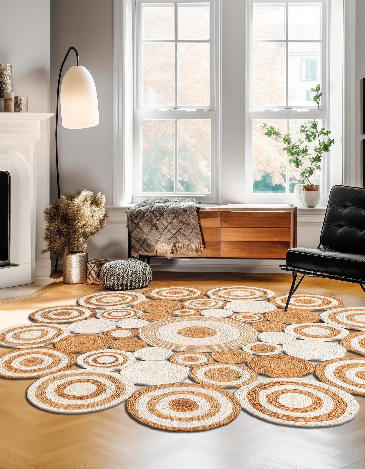Elegant & Eco-Friendly Round Jute Rug – Natural Style for Any Space