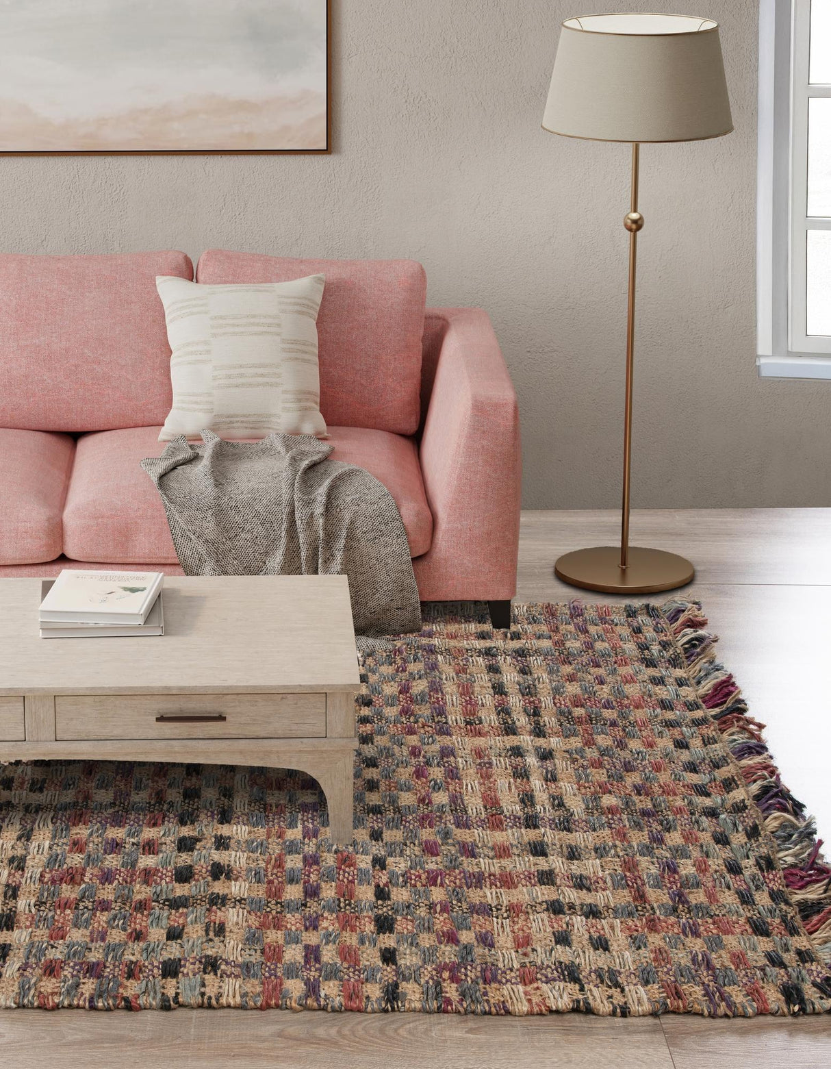 Hand Woven Chunky Jute Rug, Chunky Rug for Living Room