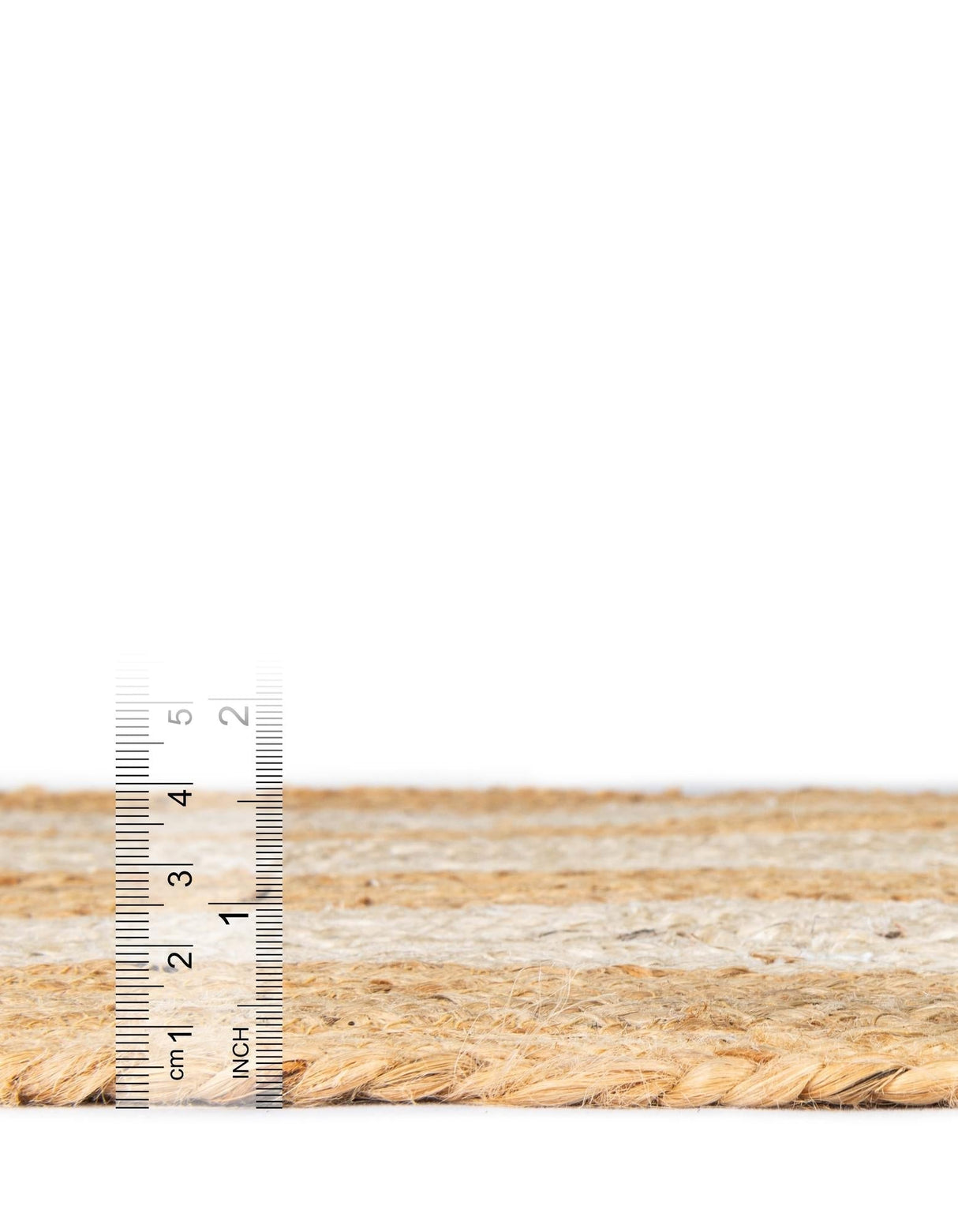 Eco-Friendly Hand Scallop Braided Jute Rug in Natural & Ivory Tones