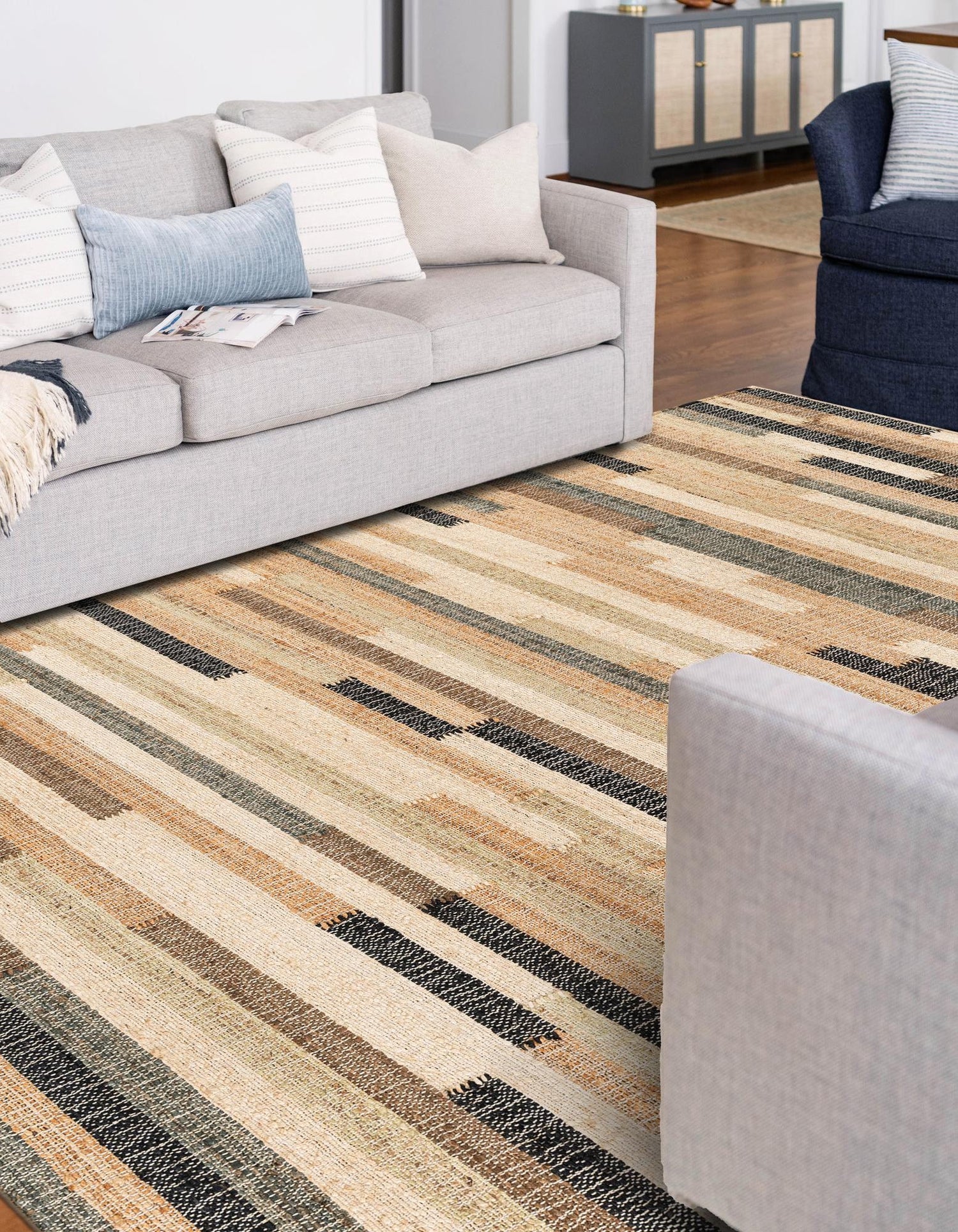 Beige Hand Woven Kala Handwoven Jute Rug