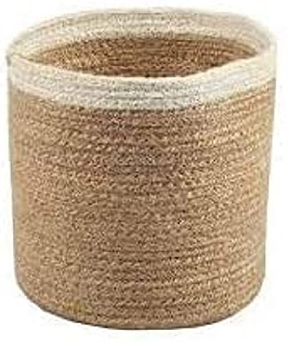 Handwowen Jute Planter Pots/Storage Basket with Handle, Multi-Purpose Storage Bag