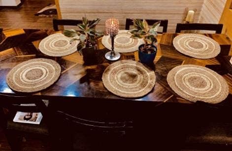 Eco-Friendly Placemats,Handmade Braide Natural with White Coaster