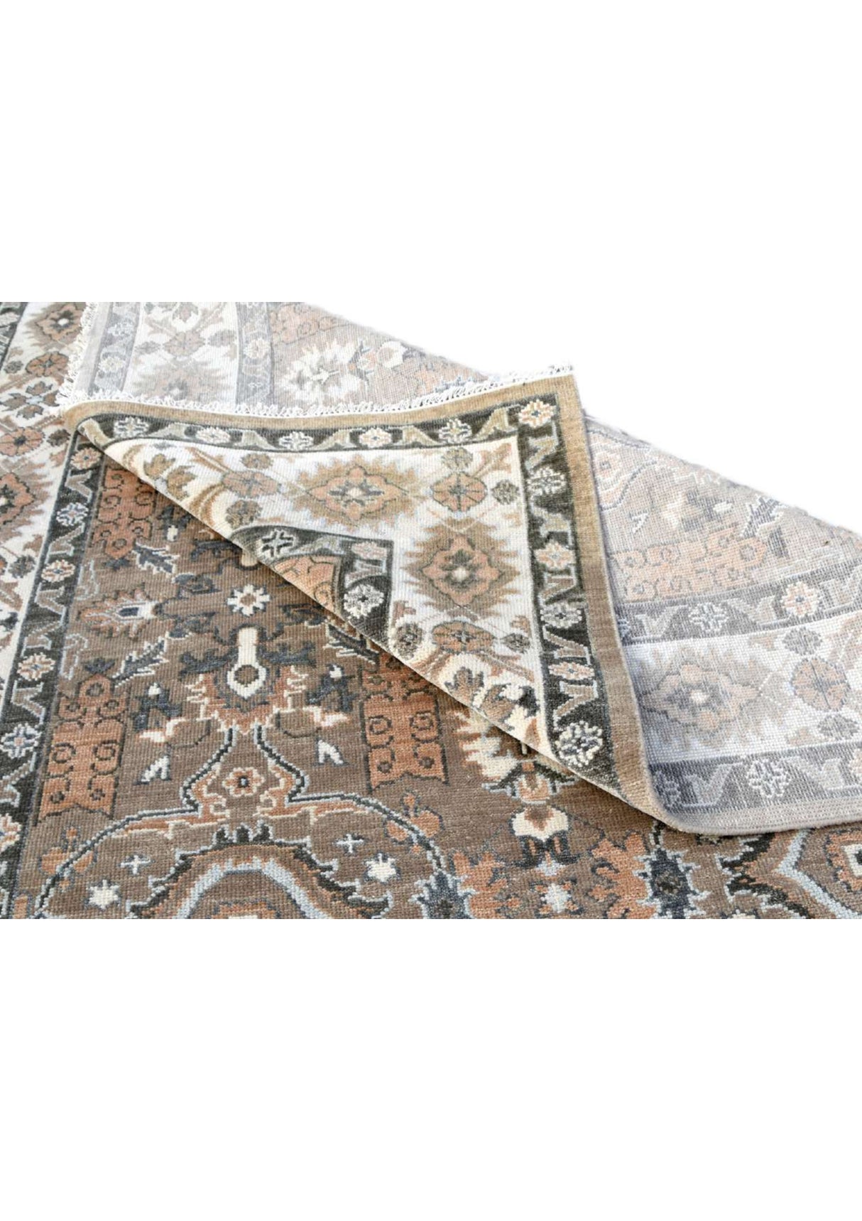 Living Room Luxury Floral Rug Hand Knotted Oushak Area Rug, Luxury Oushak Carpets