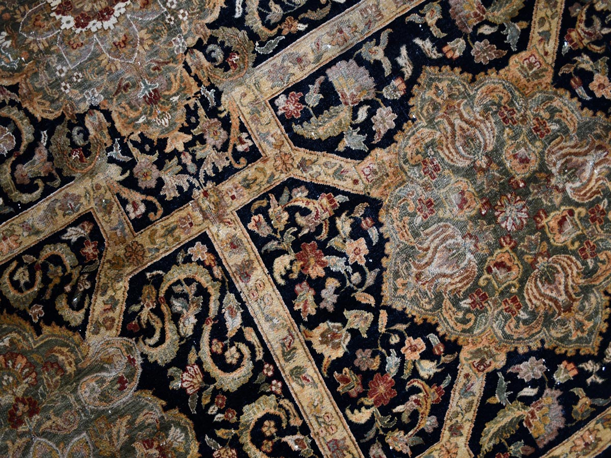 Hand Knotted Floor Carpet, Modern Design Hand Knotted Wool Carpet, Yellow -Black