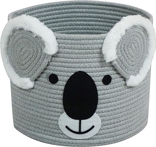 Animal Basket, Large Cotton Rope Basket, Large Storage Basket, Woven Laundry Hamper, Toy Storage