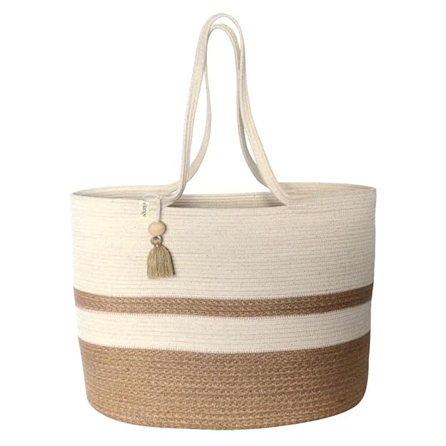 Braided Jute & Cotton Hand Bag | Women's Tote Shoulder Bag