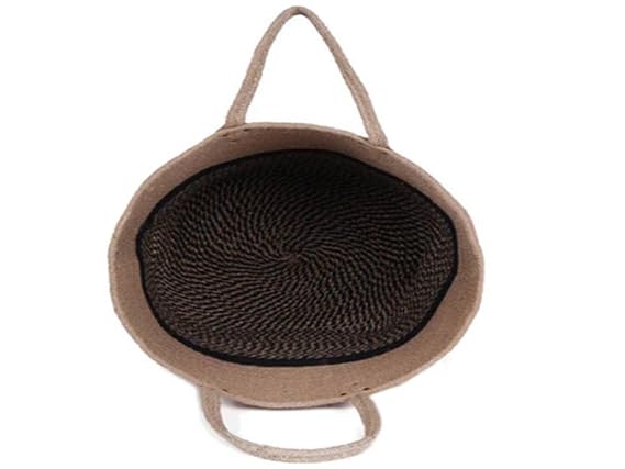 Handwowen Jute Planter Pots/Storage Basket with Handle, Multi-Purpose Storage Bag