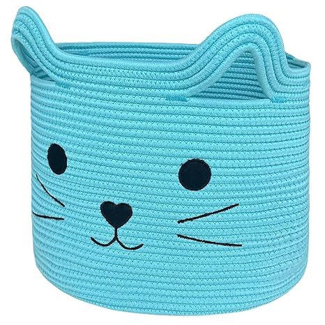 Animal Basket, Large Cotton Rope Basket, Large Storage Basket, Woven Laundry Hamper