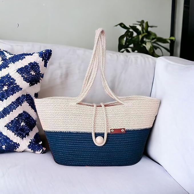 Hand Bag | large Tote Bag | Summer Bag | Bucket Bag | Basket Bag | Bamboo Tote