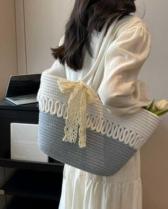 Hand Bag | large Tote Bag | Summer Bag | Bucket Bag | Basket Bag | Bamboo Tote