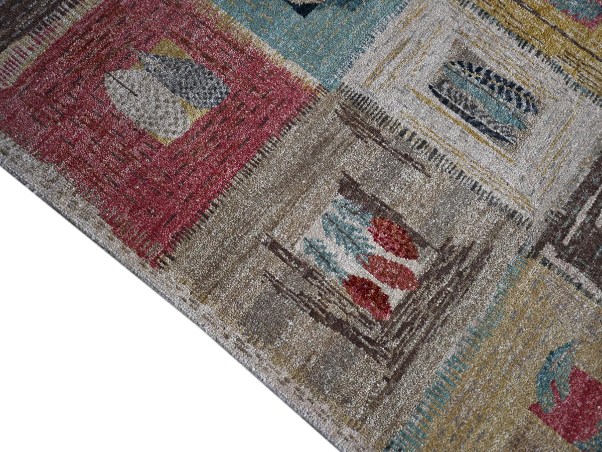 Quality Modern Rugs for living room, Exclusive Knotted Modern Carpet, Multicolor