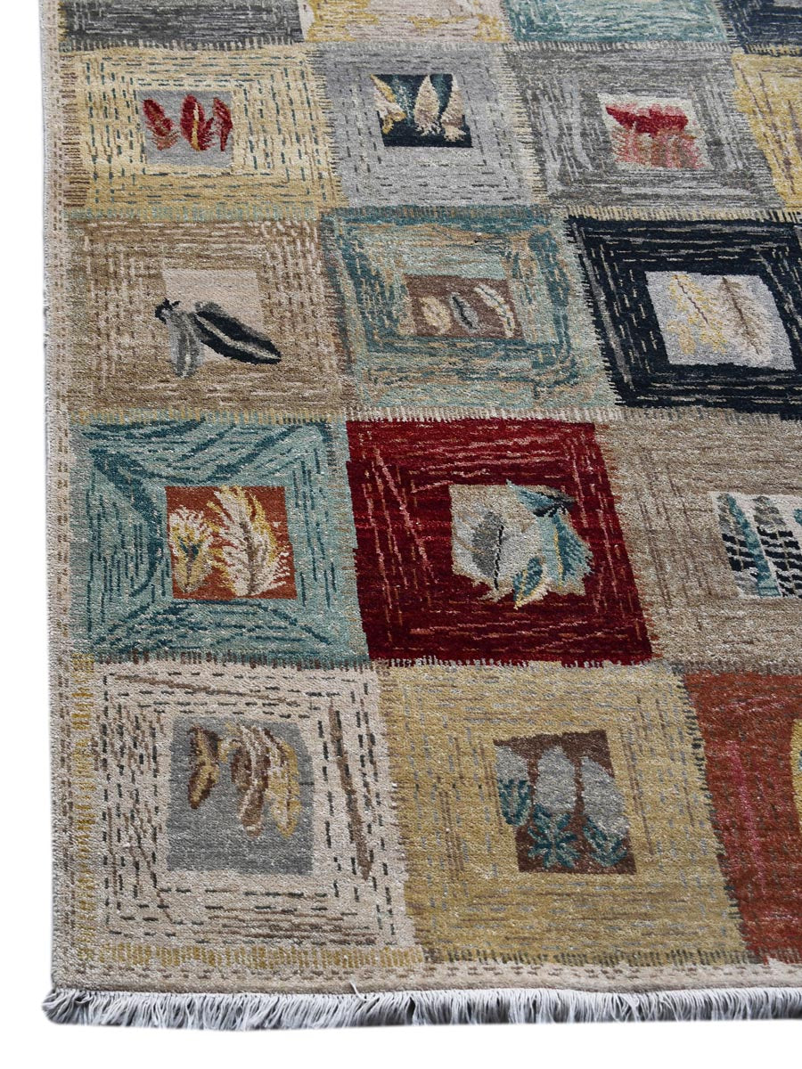 Quality Modern Rugs for living room, Exclusive Knotted Modern Carpet, Multicolor