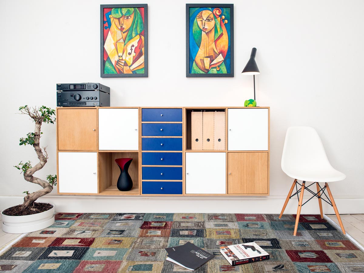 Quality Modern Rugs for living room, Exclusive Knotted Modern Carpet, Multicolor