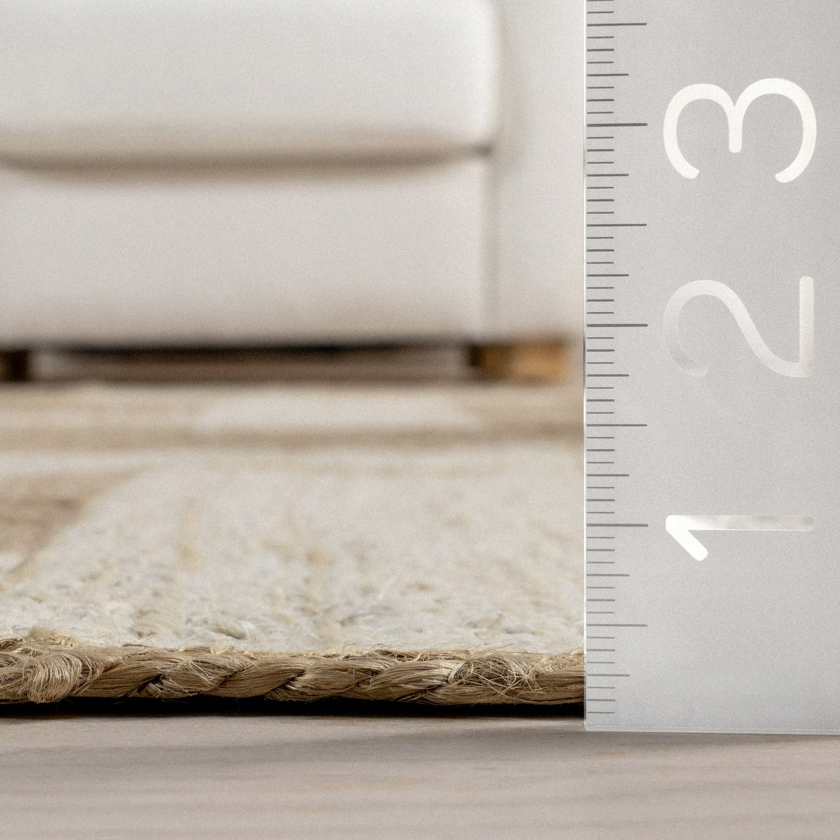 Natural Florentina Jute Rug – Geometric Links Pattern Area Carpet