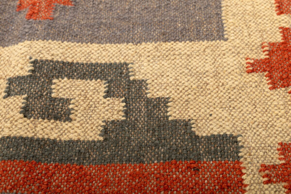 Handmade Kilim Rugs, Red With Multicolor Wool Jute Rug, Home Decor Rug
