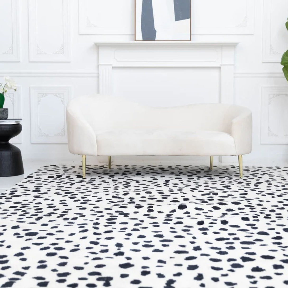 Modern Oushak Rug, Polka-Dot Knotted Carpet,Handwoven Oushak Carpets