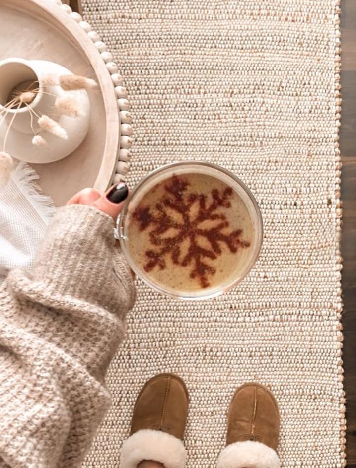 Cotton And Jute Area Rug Hand Woven Natural Farmhouse For Living Room