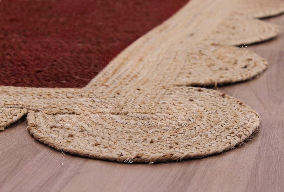 Unique Scalloped Area Rug – Stylish Accent Rug for Living Room