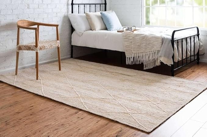 Hand-Braided Colorful Jute Rug – Boho Style Natural Fiber Area Rug