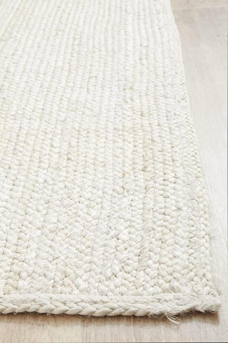 Natural door mat White jute braided