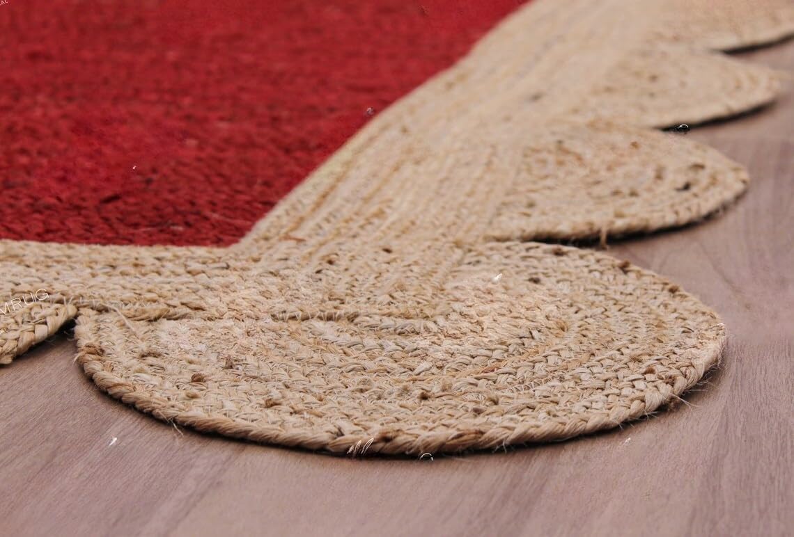 Unique Scalloped Area Rug – Stylish Accent Rug for Living Room