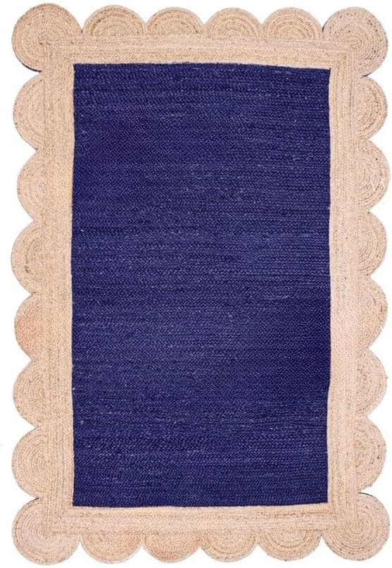 Unique Scalloped Area Rug – Stylish Accent Rug for Living Room