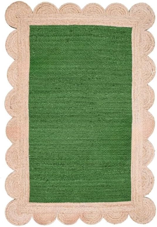Unique Scalloped Area Rug – Stylish Accent Rug for Living Room