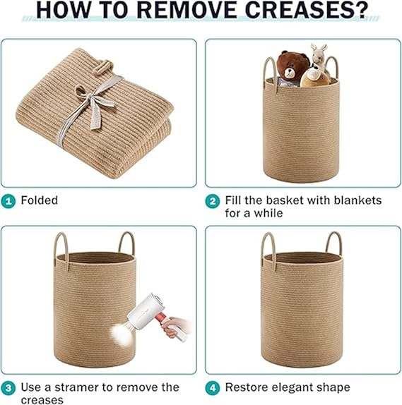 Jute&Cotton Rope Laundry Hamper Basket