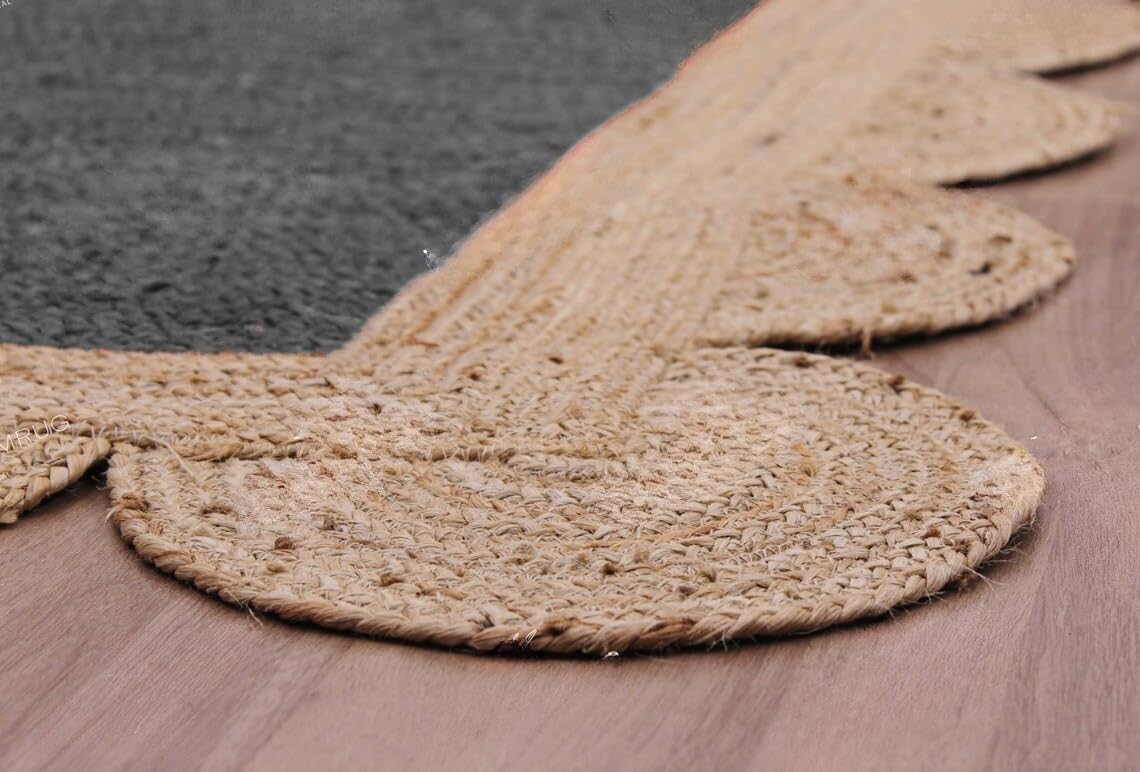 Unique Scalloped Area Rug – Stylish Accent Rug for Living Room