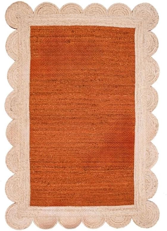 Unique Scalloped Area Rug – Stylish Accent Rug for Living Room