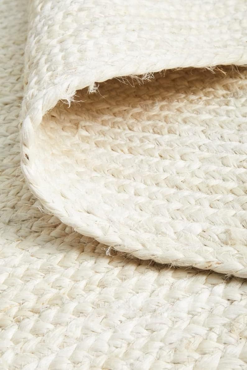 Natural door mat White jute braided