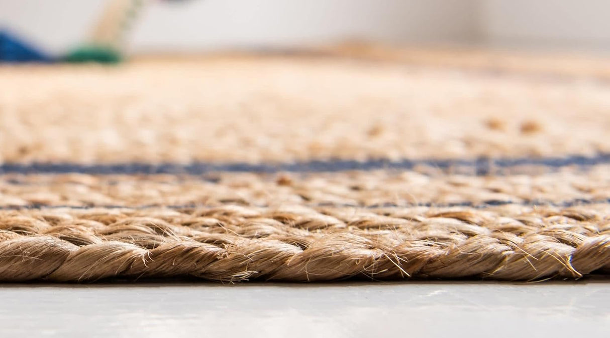 Bohemian Natural Fiber Rug – Rikki Design with Braided Border