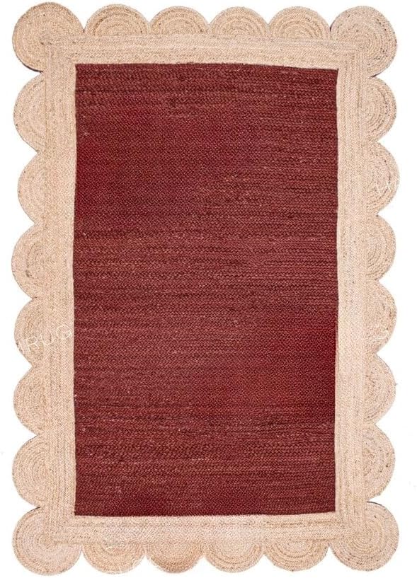 Unique Scalloped Area Rug – Stylish Accent Rug for Living Room