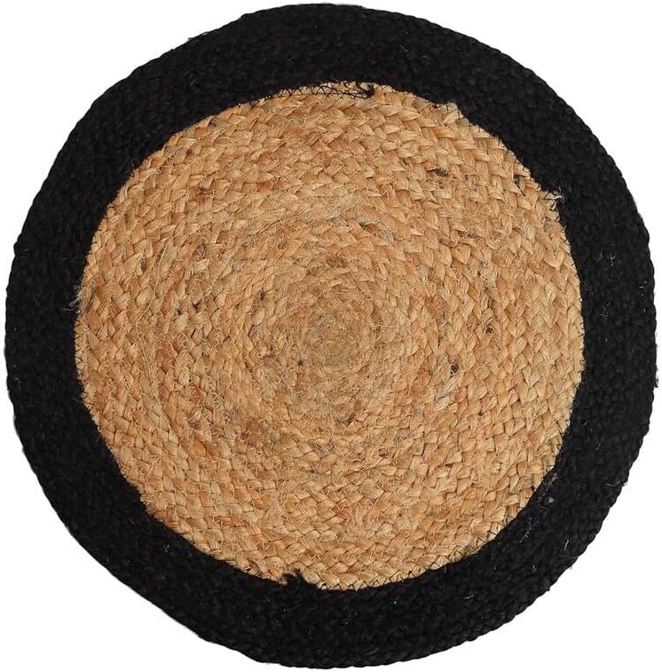 Boho woven Placemats Braide Black Border Inside Coaster,Eco-Friendly Placemats