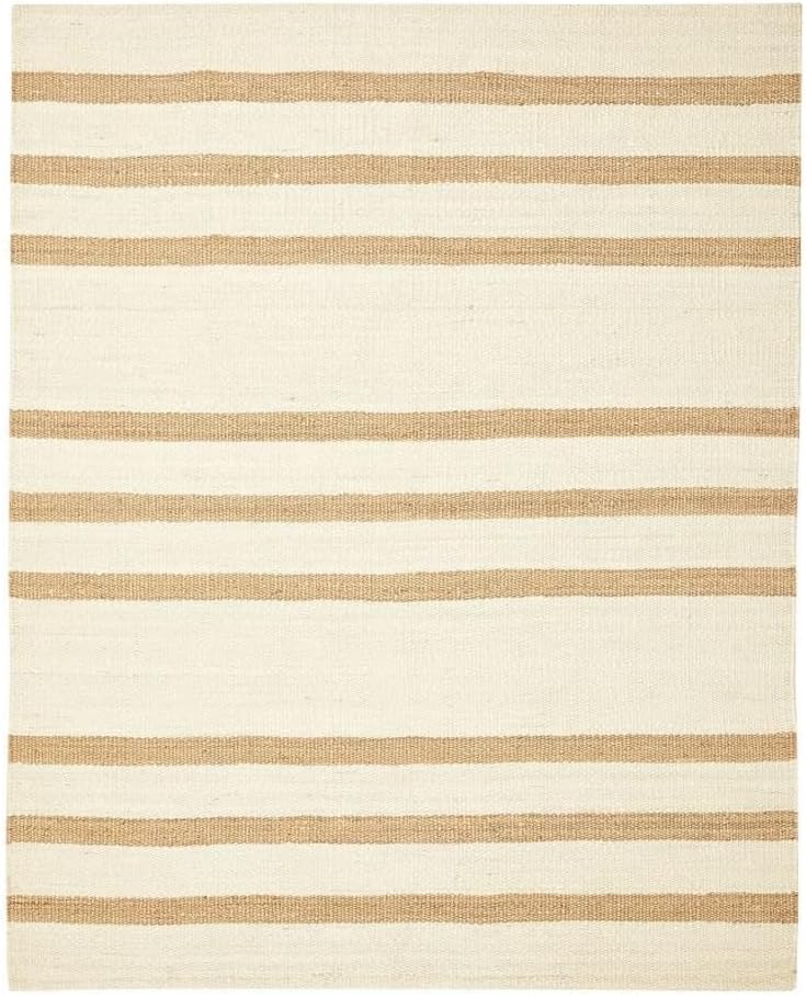 Premium White and Natural Jute Flat Weave Scandinavian Jute Rug,Hemp Area Rugs