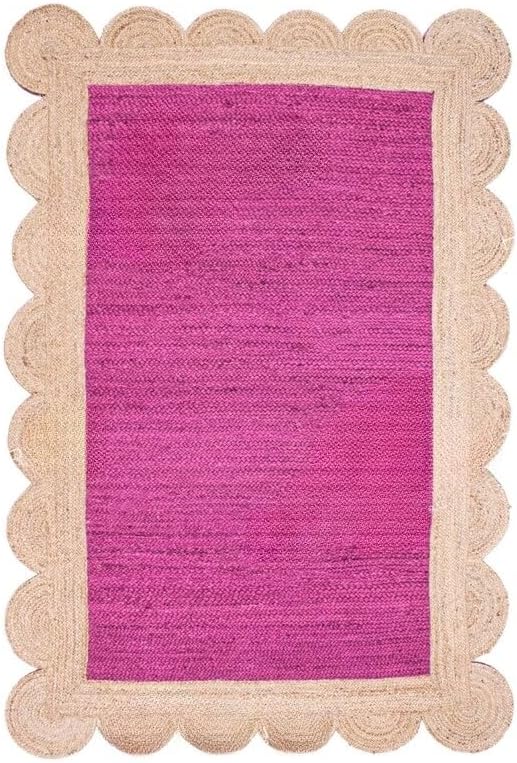 Unique Scalloped Area Rug – Stylish Accent Rug for Living Room