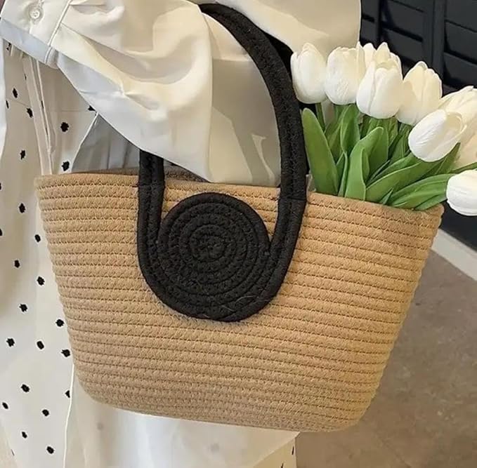 Hand Bag | Small Tote Bag | Summer Bag | Bucket Bag | Basket Bag | Bamboo Tote