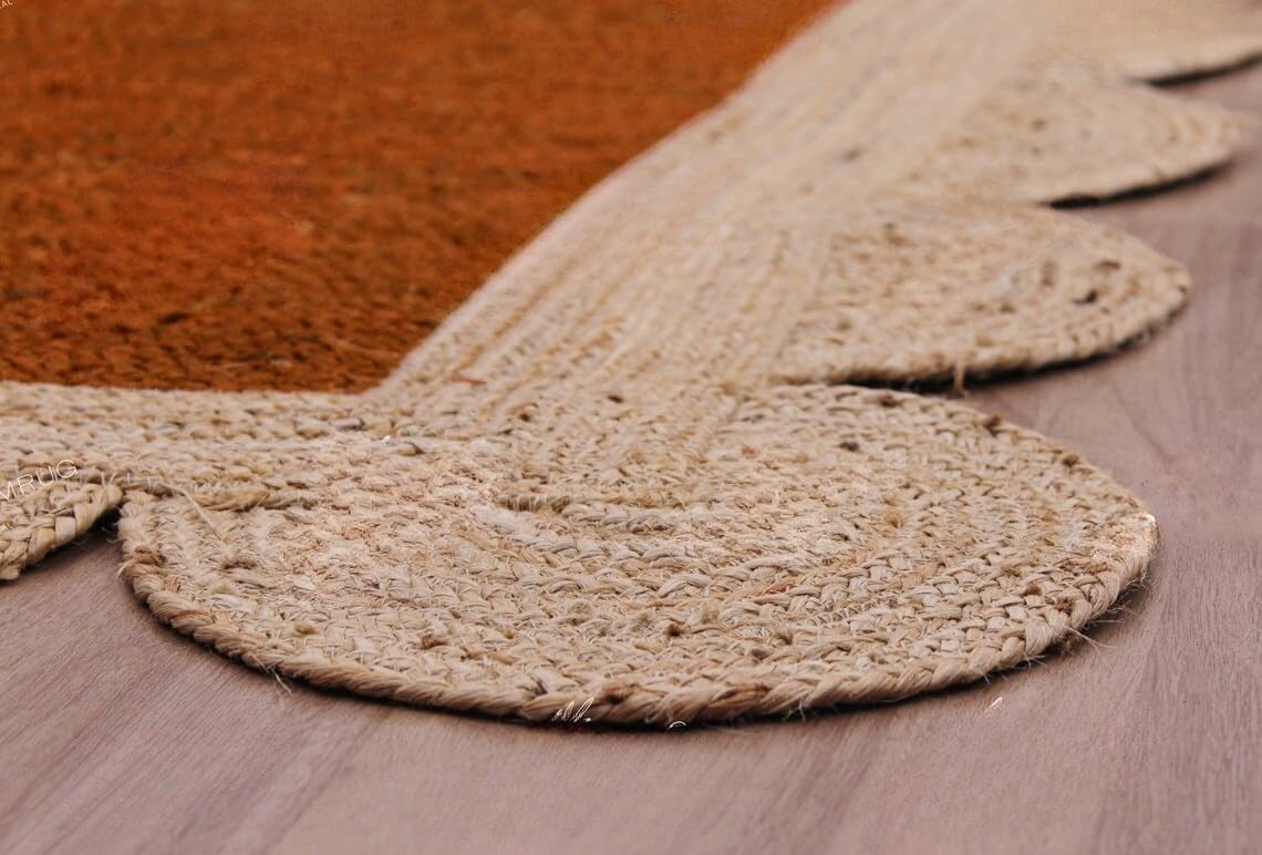 Unique Scalloped Area Rug – Stylish Accent Rug for Living Room
