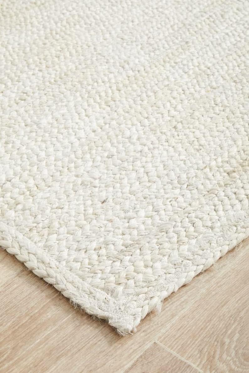 Natural door mat White jute braided