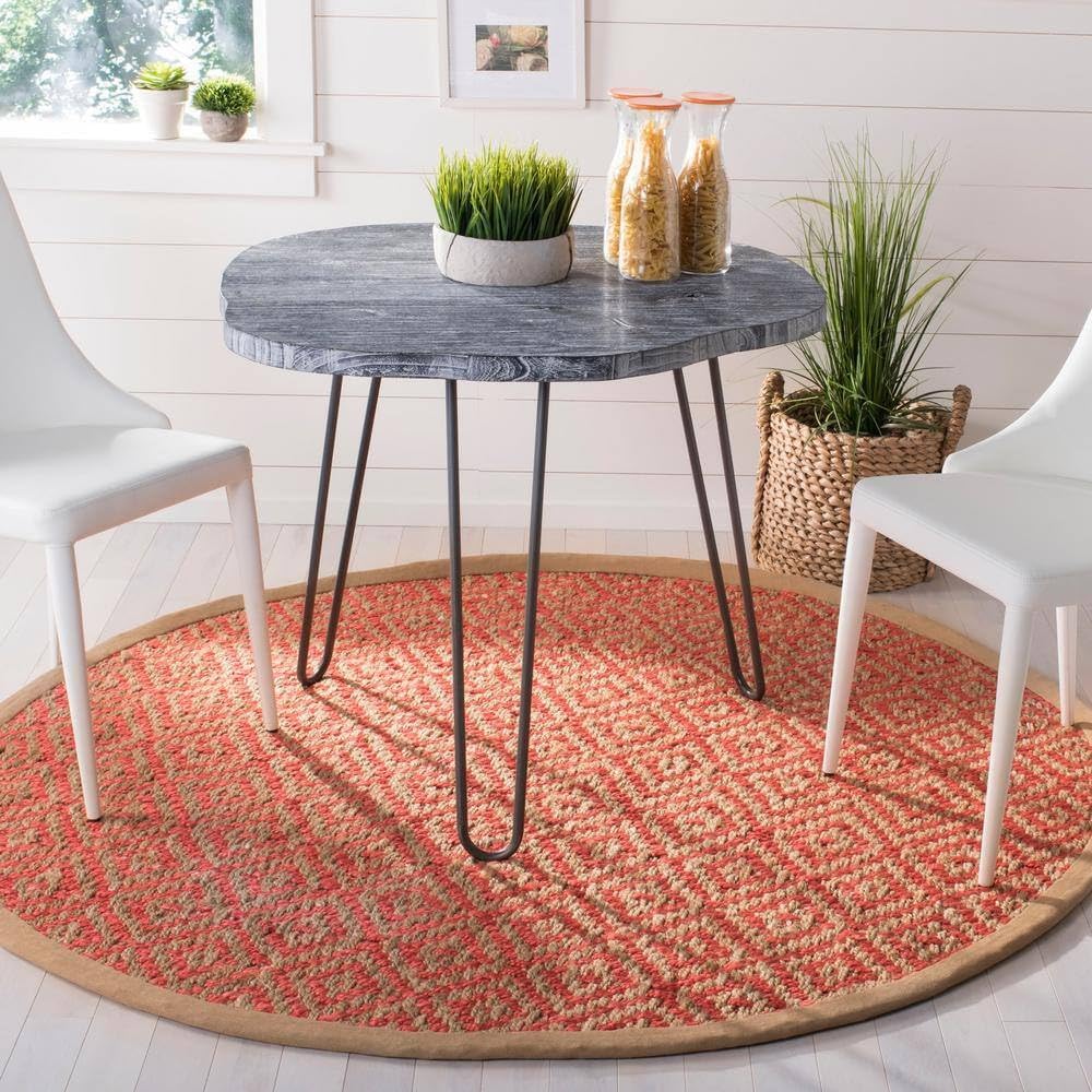 Hemp Area Rugs,Natural Fiber Indian Hand Woven Fuchsia Rug