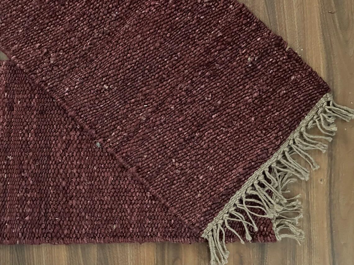 Set of 2 Pics 100% Hemp Handmade for Door Mat, Balcony, Bath, Kitchen, Gift, Indian Traditional Hemp Rugs