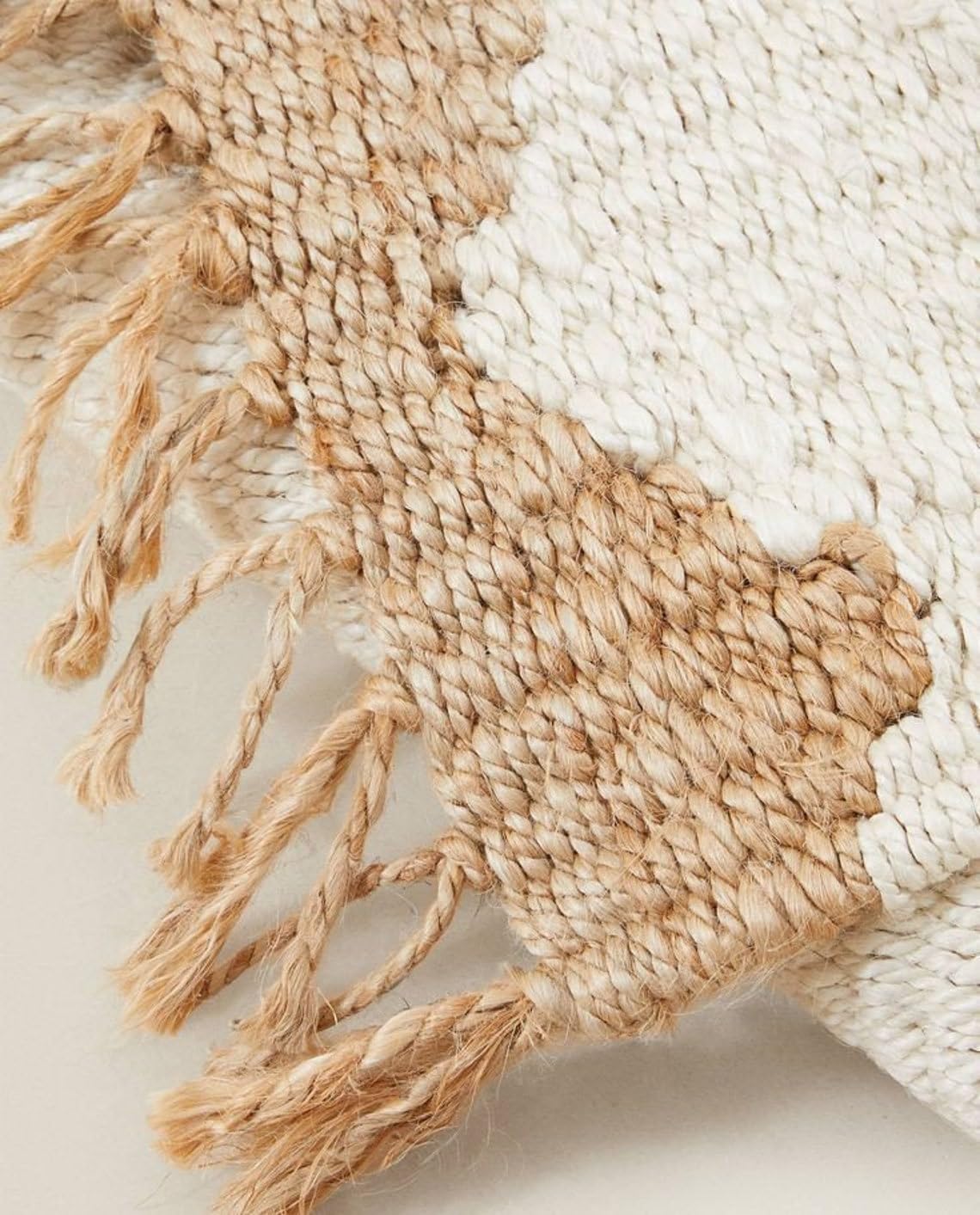 Hand-Woven Premium Ivory - Bohemian Natural Fiber Area Rug