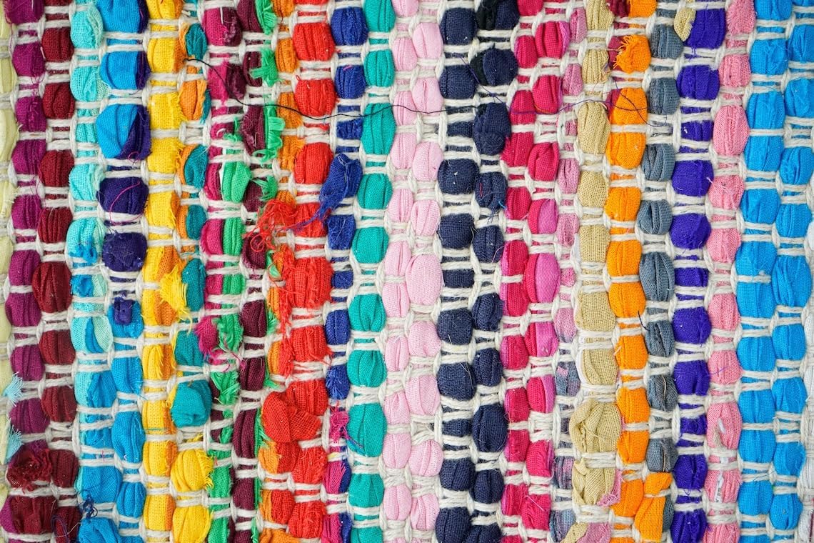 Multi Chindi Rug Handmade Indian Recycled Eco Friendly Decor For Home