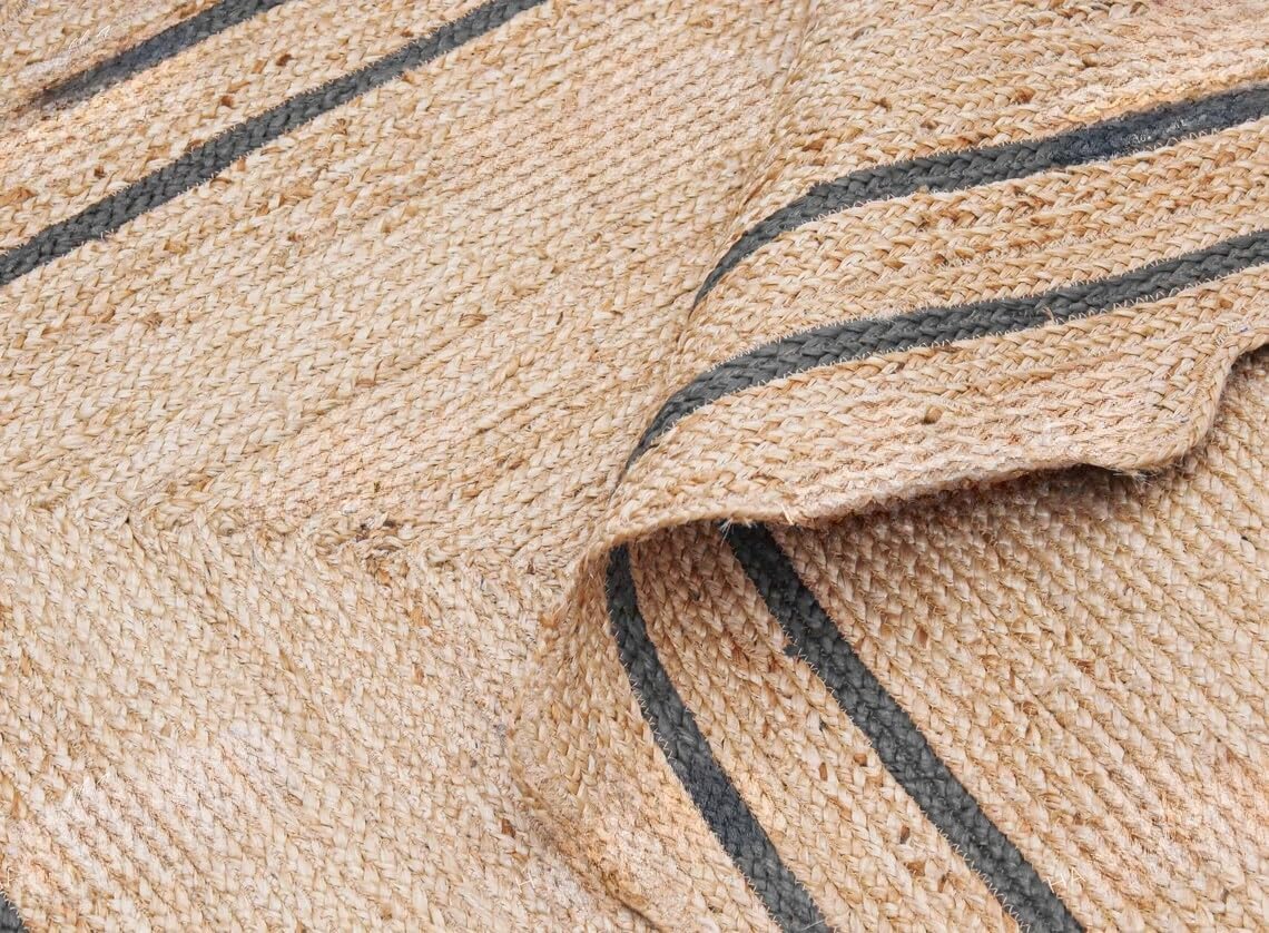 Bohemian Scalloped Jute Rug – Unique Design Natural Fiber Area Rug