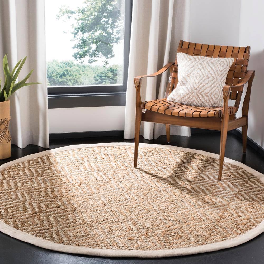 Hemp And Jute Rugs,Natural Fiber Indian Hand Woven Beige/Ivory Rug