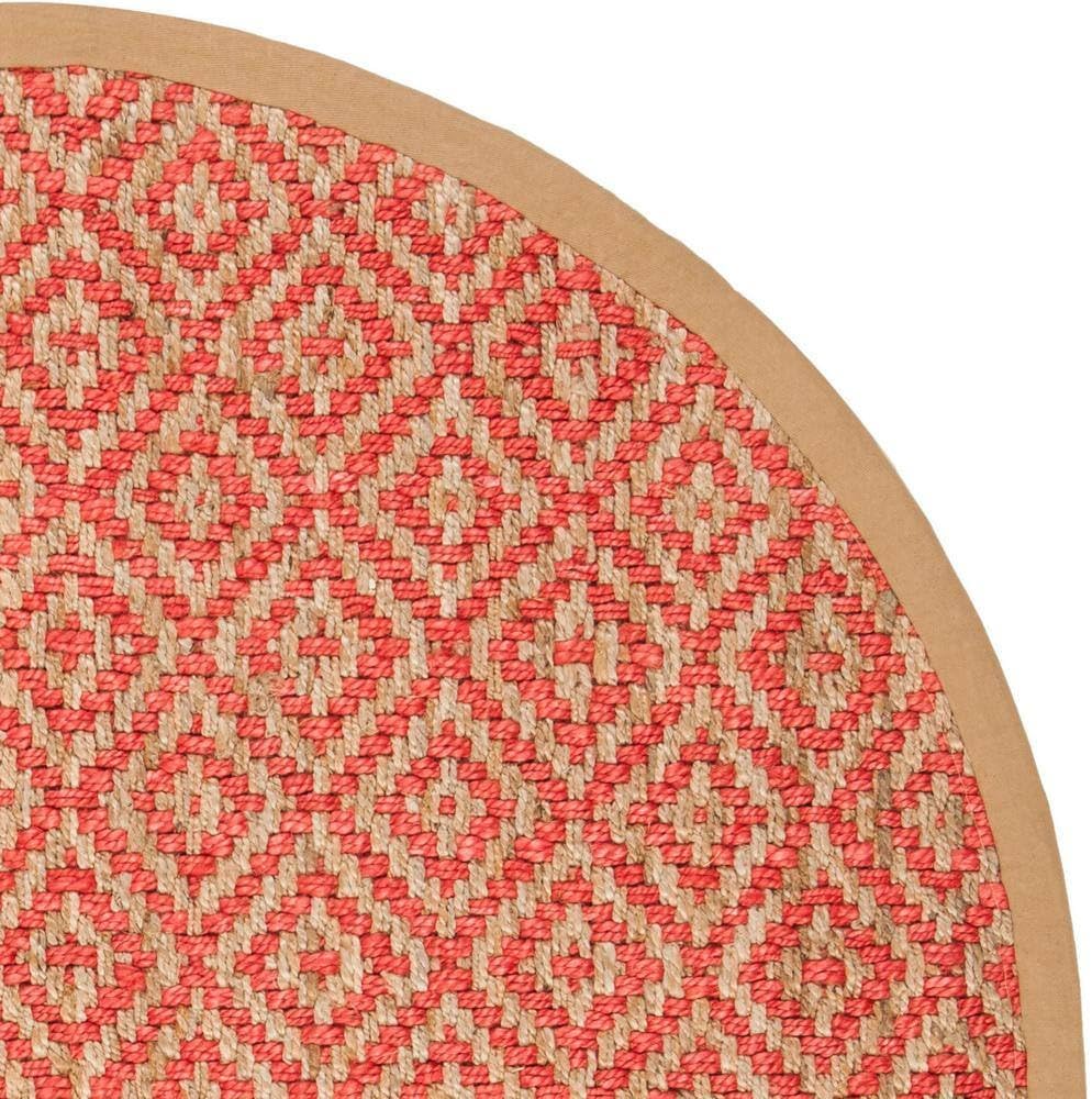 Hemp Area Rugs,Natural Fiber Indian Hand Woven Fuchsia Rug
